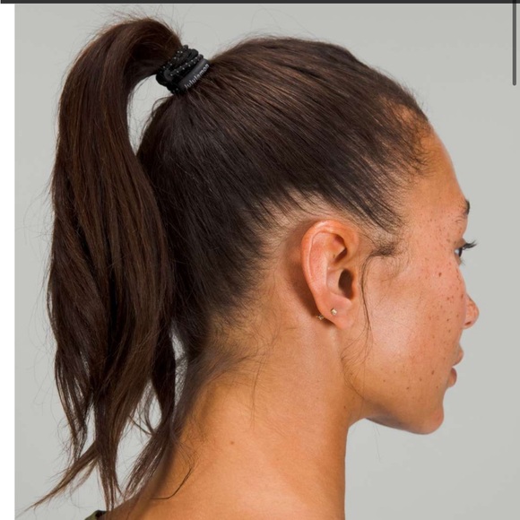 Lululemon Silicone Hair Ties 3 Pack *NWT Black/White/Date Brown - Picture 2 of 3